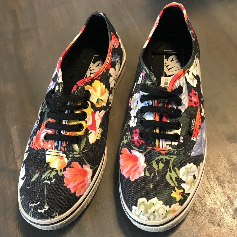 Floral vans size 8